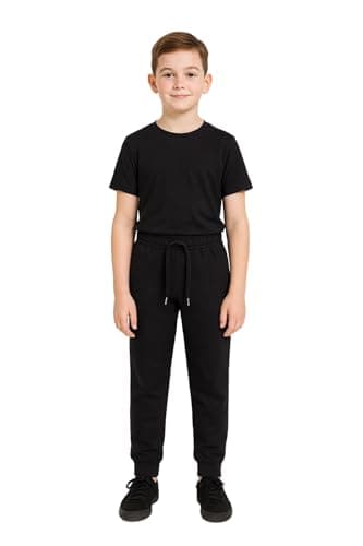 Image of A2Z 4 Kids Boys Girls Trouser Jogging Joggers Pants Tracksuit Sweatpants Bottom - Fleece Trouser Black 3-4