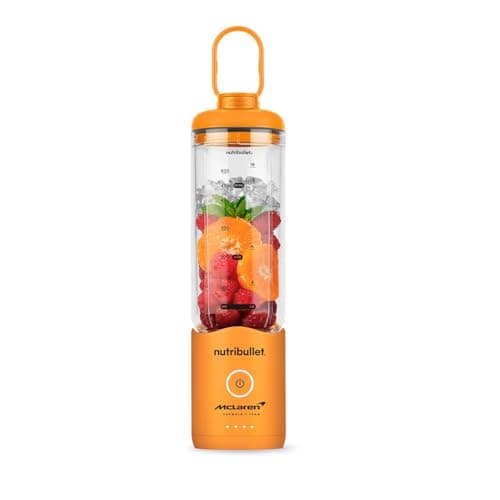 Image of nutribullet Flex Portable Blender in Collaboration with McLaren Formula 1 Team & Mastercard - Papaya Orange - 600ml High Capacity - Compact Travel Blender with Detachable Blades & Battery Indicator
