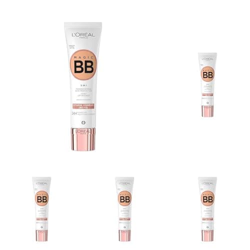 Image of L'Oréal Paris Magic BB Cream with SPF 20, 5-in-1 Skin Tint with Vitamin B5 and Vitamin E, Lightweight Hydrating Formula Adapts to Skin Tone for a Natural Glowy Finish, 30 ml, Shade: 04 Medium
