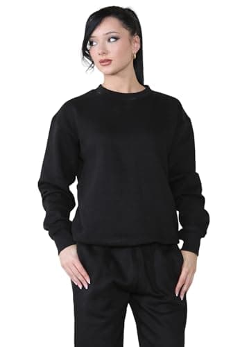 Image of Super Nova Sweatshirts for Women UK | Women's Classic Sweatshirt | Multiple Colors & Sizes | Women's Sweatshirt (UK, Alpha, L, Regular, Regular, 1, Black)