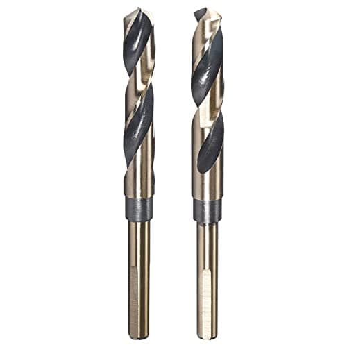 Image of uxcell Reduced Shank Drill Bit Set, 14mm 14.5mm Titanium Nitride Coated High Speed Steel 4341 Tri-Flat Shank Drilling Tool for Stainless Steel Alloy Copper, 2pcs