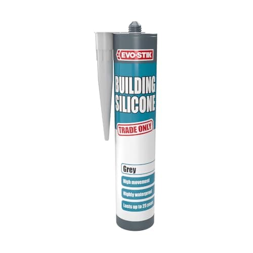 Image of EVO-STIK Building Silicone Sealant Grey - 290ml - Waterproof - High Movement Accommodation - Interior & Exterior Use - Lasts up to 25 Years