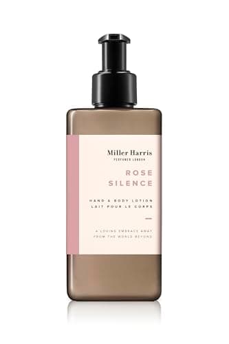 Image of Miller Harris Rose Silence Hand and Body Lotion 300ml – Shea Butter, Argan Oil, Glycerin, Aloe Vera & Vitamin B5 | Soft & Delicate Rose Scent for Gentle Cleansing