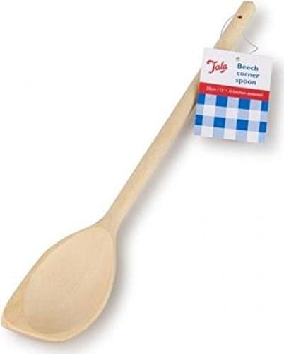 Image of Tala Waxed Wooden Spoon, 30.5 cm Durable Beechwood Cooking Spoon, Heat-Resistant & Safe for Non-Stick Cookware, Beige