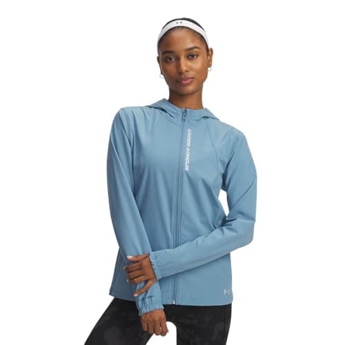 Image of Under Armour Womens Outrun The Storm Jacket Laufbekleidung Running Jacket Blue Smoke - Blue S