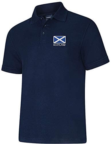 Image of Uneek clothing Scotland Flag Polo Shirt - Unisex- Colour Navy - XS to 8XL (L)