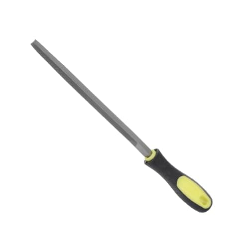 Image of CoCud Metal Triangular File, 8" Blade Length, High Carbon Hardened Steel Cut Mill Hand Rasp with Non-Slip Handle Yellow - (Applications: for Wood, Metal, Plastic)