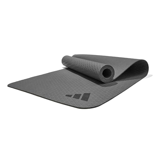 Image of Adidas Yoga Mat 4 mm - Yoga Mat Made from 50% Recycled Material Free from PVC - Non-Slip and Textured Surface (176 x 61 cm) for the Perfect Grip during Yoga (Black)