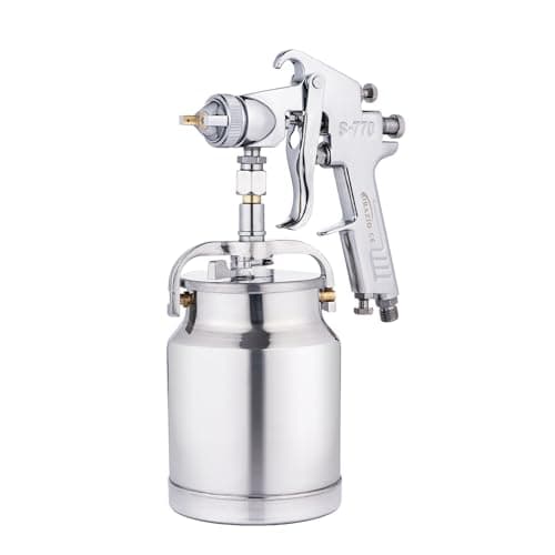 Image of ORAZIO Air Paint Spray Gun 1000cc Capacity 2.0mm Stainless Steel Nozzle Professional Quality Heavy Duty High Pressure Large Volume Suction Feed Cars Trucks Furniture Painting Gun 225250