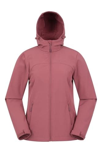 Image of Mountain Warehouse Exodus Womens Softshell Jacket - Breathable, Adjustable, Water & Wind Resistant Ladies Coat - For Spring, Summer, Walking, Everyday wear Rust Women's Size 4