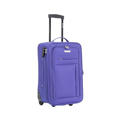 Image of 20" Cabin Carry On Suitcase Super Lightweight Luggage 20% Expandable 2 Wheel Soft Shell Luggage with Built in Combination Lock for All Airlines EasyJet Ryanair British Airways 55x35x20