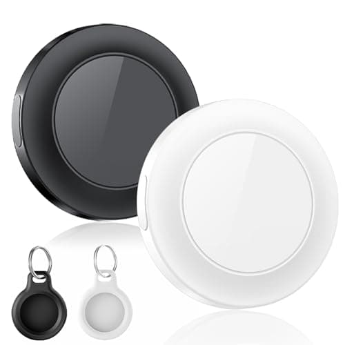Image of Air Tracker Tags-2 Pack, Item Locator Compatible With Apple (IOS Only) Replaceable Battery, Item Finder For Keys,Luggage,Suitcase etc, IP67 Waterproof Smart Tracker Air Trackers with Holder Keychain