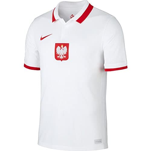 Image of Nike Men's Poland 2020 Stadium Home T-Shirt, White/Sport Red, Large