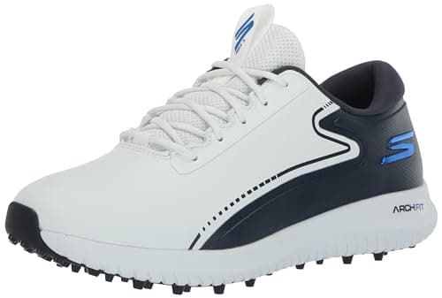 Image of Skechers Mens Go Golf Max 3 Arch Fit Golf Shoes - White/Navy/Blue - UK 10