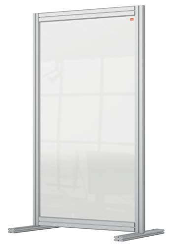 Image of Nobo Clear Acrylic Desk Divider, 1.4 m High, Free Standing Screen System, Premium Plus, 600 x 1000 mm, 1915493