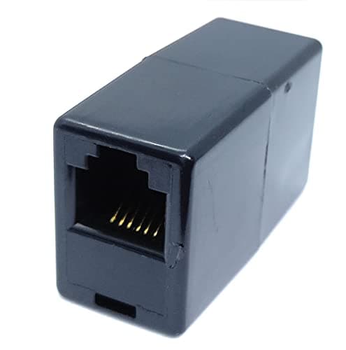 Image of DRUT RJ12 to RJ12 COUPLER ADAPTER (6P6C) In-Line Straight Wired RJ12/RJ11 ADSL Connector Socket Black