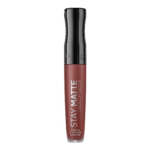 Image of Rimmel London Stay Matte Liquid Lipstick, Troublemaker, Nude Shade 5, 5.5 ml