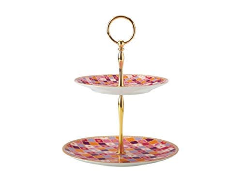 Image of Maxwell & Williams Teas & C’s Kasbah Cake Stand in Gift Box, Porcelain, Rose, 2 Tiers