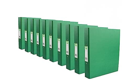 Image of Q-Connect 2 Ring 25mm Paper Over Board Green A4 Binder (Pack of 10)