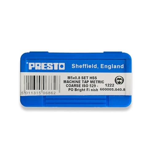 Image of Presto M5 x 0.8 HSS Metric Hand Tap Set (Pack of 3) 600005.040.8 from RDGTools