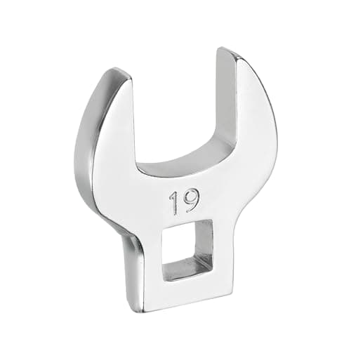 Image of sourcing map Drive Crowfoot Wrench 3/8 Inch 19mm Metric Flare Nut Wrench CR-V Steel Electroplating Open End Crowfoot Spanner for Automotive Repair Mechanics, Bright Silver
