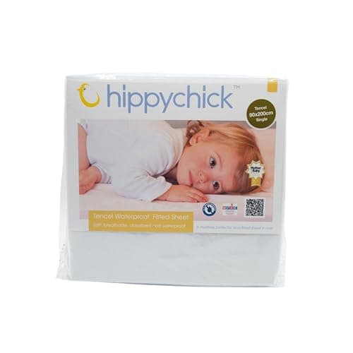 Image of Hippychick Tencel Fitted Waterproof Mattress Protector single Bed 90 x 200 cm - Fully waterproof Mattress Covers, Anti-allergy, And Machine-Washable For Premium Comfort And Ease