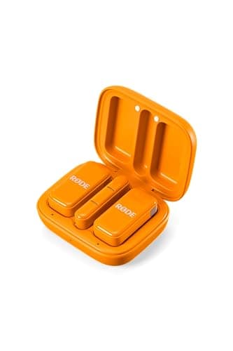 Image of RØDE Wireless Micro - Compact Wireless Microphone, Two Mics with Charge Case for Smartphone Content Creation - USB-C, Orange