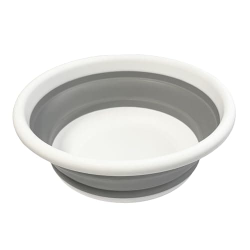 Image of OLPRO Collapsible Round Washing Bowl, 5 Litre Capacity, Folds Down for Easy Storage, Durable and flexiable Silicone