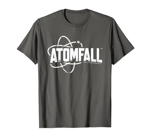 Image of Atomfall Classic White Text Logo T-Shirt, Men, Asphalt Grey, X-Large
