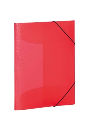 Image of HERMA Elastic Folder Translucent in Red, A4, Sturdy Plastic, with 3 Inner Flaps, 1 Span Folder