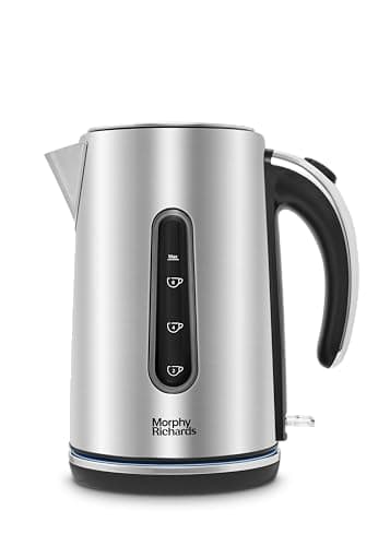 Image of Morphy Richards 1.7L Motive Jug Kettle, 3Kw Rapid Boil, Automatic Shut-off, Boil Dry Protection, 360 Degree Base, Blue Illumination Dolly Switch, Brushed Steel, 102800