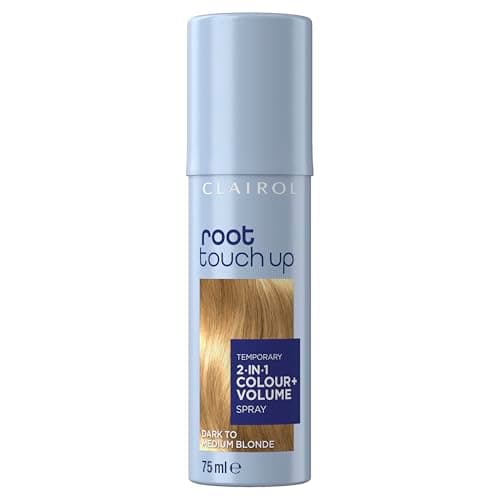 Image of Clairol root touch up color + volume 2 in 1 spray dark to medium blonde, 75ml