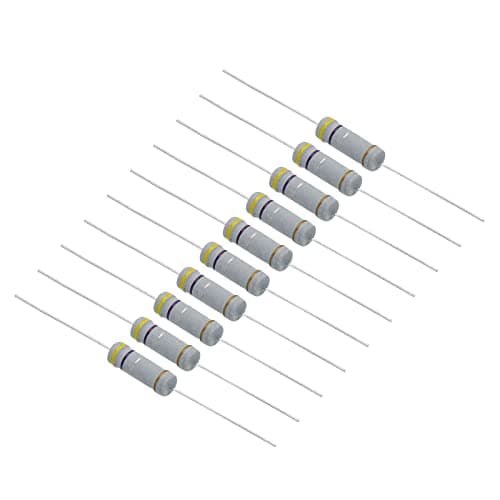Image of PATIKIL 3Watt 0.47 Ohm Carbon Film Resistor, 30 Pcs 5% Tolerance Resistors Axial Lead Colored Ring for DIY Projects and Experiments