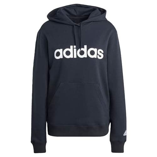 Image of adidas Women's Essentials Linear Hoodie, Black / White, M