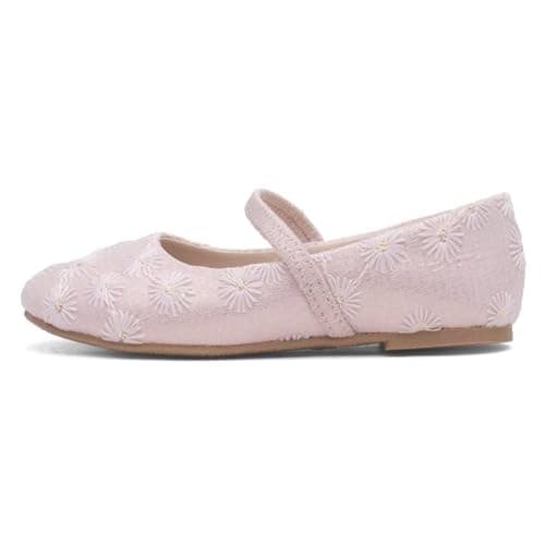 Image of Lilley Sparkle Girls Pink Flower Ballerina Shoe - Size 13 Child UK - Pink