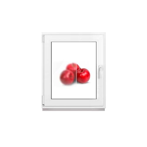Image of Framex Cellar Window Plastic Window White Frosted Glass Satinato Width x Height 70 x 90 cm (700 x 900 mm) Double (32 mm) Rotating Tilting DIN Left (Handle Right)
