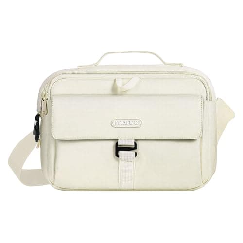 Image of MOSISO Camera Shoulder Bag Case Crossbody Sling Purse, DSLR/SLR/Mirrorless Compact Padded Photography Handbag with Rain Cover Compatible with Canon/Nikon/Sony Cameras and Lenses, Beige