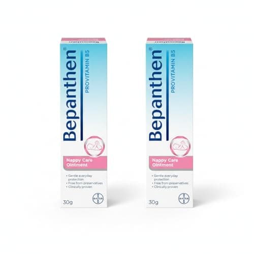 Image of Bepanthen Nappy Rash Ointment 30g (Pack of 2) - Protective Barrier Cream for Newborn Baby Skin - Gentle Soothing Diaper Rash Treatment with Lanolin and Pro-Vitamin B5 - Clinically Proven 2x30g Tubes