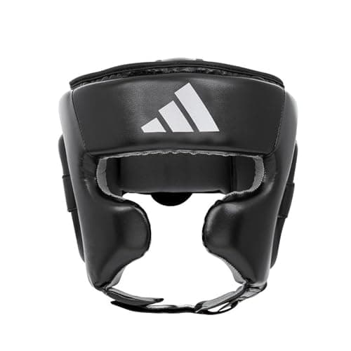 Image of adidas Speed Head Guard - Medium, Black - CE-Approved Boxing Headguard with Ear and Cheek Protection, Has Added Force Resistance, Adjustable Non-Slip Training Gear for MMA and Sparring