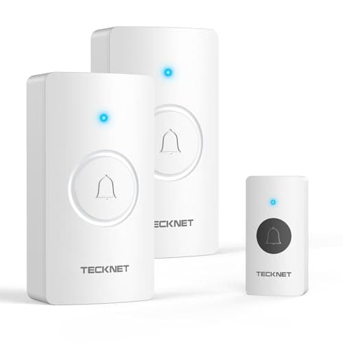 Image of TECKNET Wireless Doorbell, Door Bells Wireless IP65 Waterproof Battery Operated Cordless Door Chime Kit up to 1300ft Long Range with 60 Melodies & 5-Level Volume, LED Flash, 4.5 Year Battery Life