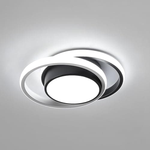 Image of Comely LED Ceiling Lights, Modern LED Ceiling Lights 32W 2350LM, Cool White 6500K, Round Ceiling Lighting for Bedroom Hallway Balcony Corridor (Black) (Dia 27cm)