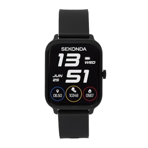 Image of Sekonda Motion Go Unisex 37mm Smartwatch Watch With Black Case And Silicone Strap With LCD Dial