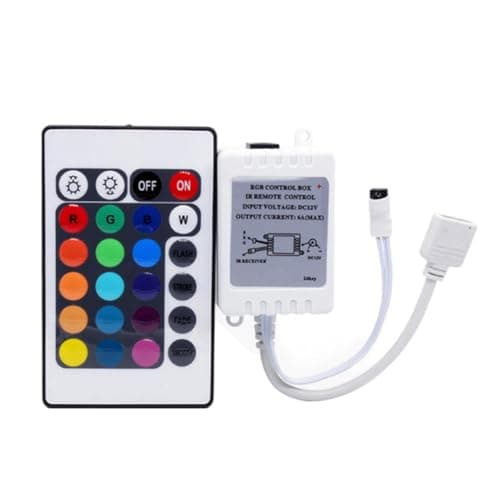 Image of 24 Key Wireless IR LED Light Remote,RGB 16 Colors Remote Control Box DC 12V for LED Light Strip security safety, 24 Key IR Remote Controller Kit