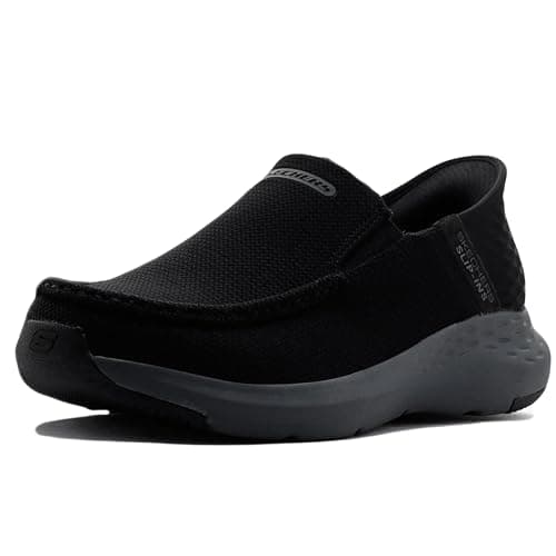 Image of Skechers Men's Parson RALVEN Slip-On, Black Mesh, 6 UK