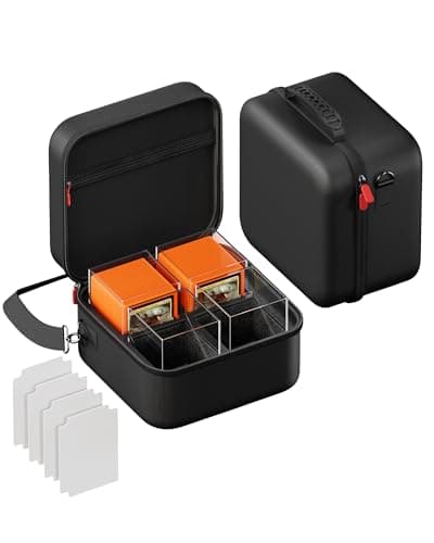 Image of ProCase Card Deck Box with Portable Carrying Case, Acrylic Commander Deck Boxes Holds 400+ Double-Sleeved Cards with Hard Travel Organizer for MTG, TCG, YuGiOh -Black