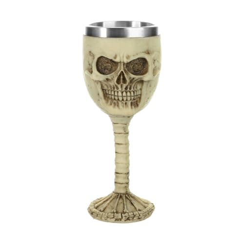 Image of Stainless Steel Skull Wine Goblet Resin Skeletal Beer Cup Gothic Viking Warrior Skull Mug Medieval Drinkware Wineglasses Sacrifice Wine Chalice Cup Whiskey Cocktail Drinking Mug Halloween Bar Decor