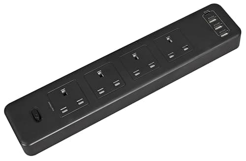 Image of Sealey El34Usbb Extension Cable 3Mtr 4 X 230V + 2 X Usb Sockets - Black