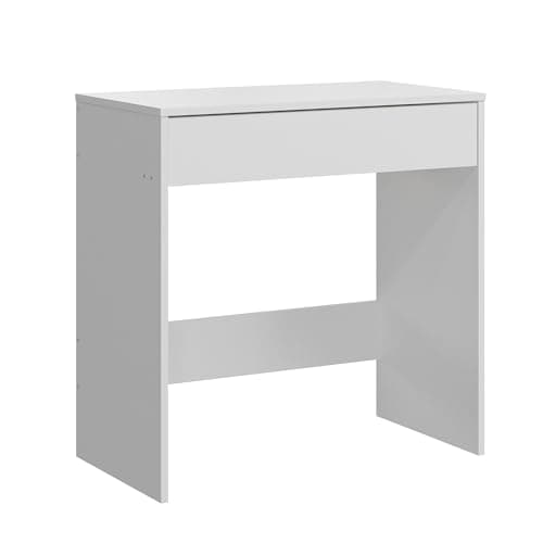 Image of Panana Wooden Dressing Table with 1 Big Drawer, Vanity Table Desk Makeup Table for Living room Bedroom Girl Women (White)