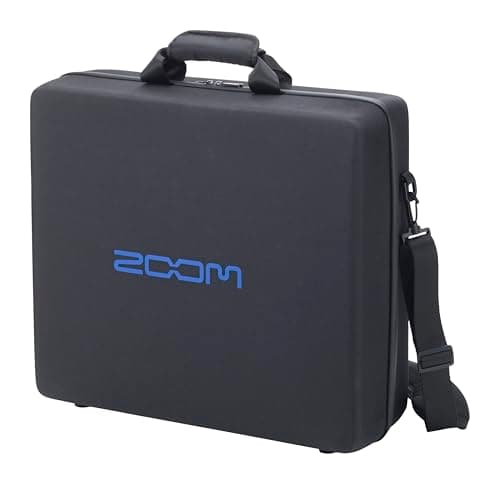 Image of Zoom CBL-20 Carrying Case for LiveTrak L-20/L-12 Digital Mixer & Recorder – Rugged Protection for Mixer and Accessories, Black with Blue Interior Lining
