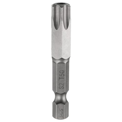 Image of sourcing map TT50 Security Torx Head Screwdriver Bit 2" (50mm) Long 1/4" Hex Shank Magnetic Tamper Proof 6 Point Star Screw Driver Drill Bits S2 Steel Hole Tip Industrial Power Tools